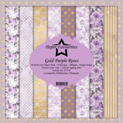 Papiery Dixi Craft 30,5x30,5cm Gold Purple Roses